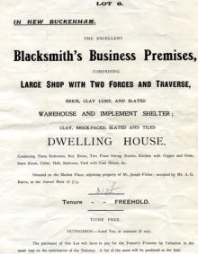 Notice of sale, New Buckenham forge.  1920